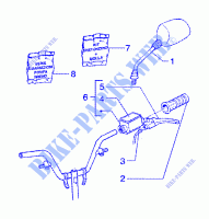Handlebars component parts (vehicle with rear hub brake) voor GILERA Runner 125 FX 2T 2001