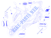 STICKERS   LABELS voor PIAGGIO Liberty iGet 4T 3V ie ABS 2019