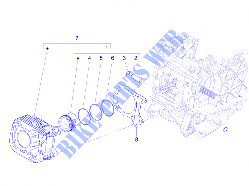 Groep cilinder zuiger zuigerpen voor PIAGGIO Liberty 4T 3V ie E3 2014